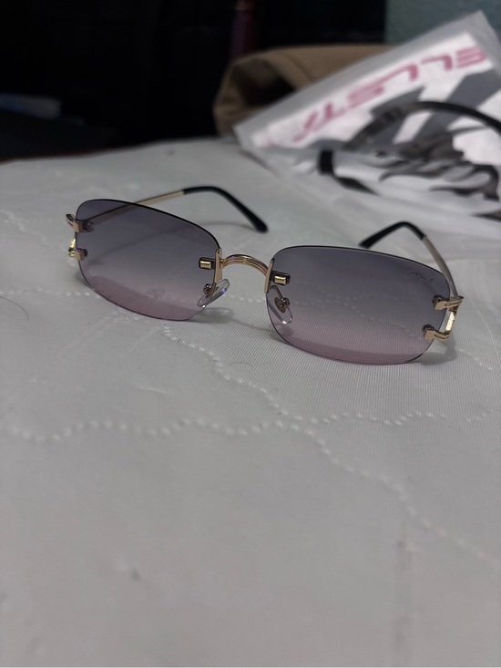 Other - Cartier Designer Gold Rim Purple Gradient Rimless Sunglasses